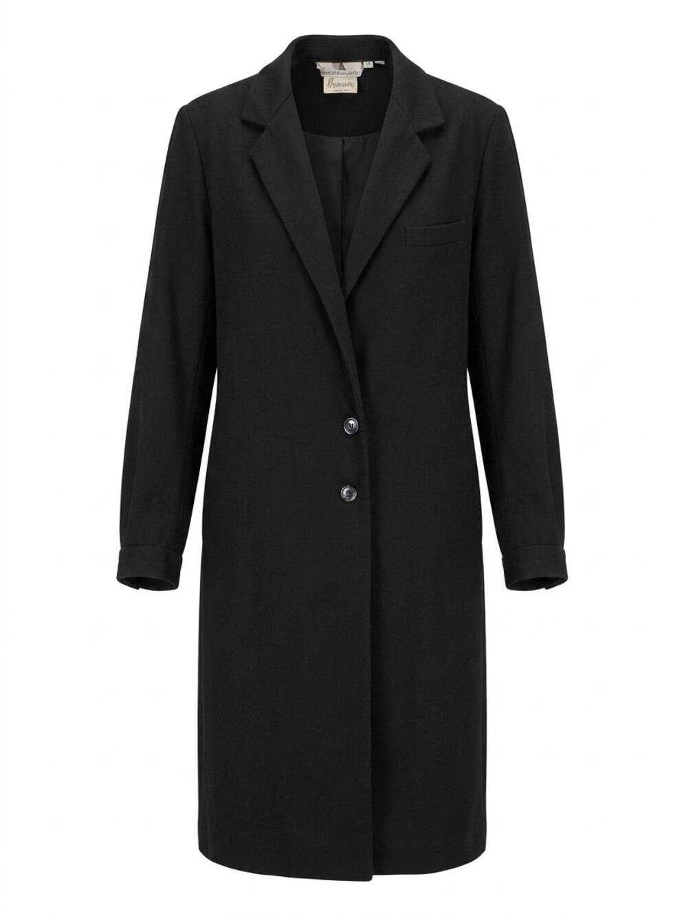Vintage Christian Aujard 100% Wool Long Overcoat Black Jacket Women Size 12